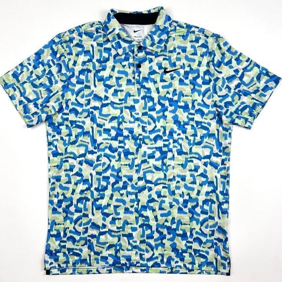 NIKE GOLF TOUR DRI-FIT CONFETTI PRINT POLO SHIRT Size Medium - Picture 3 of 11